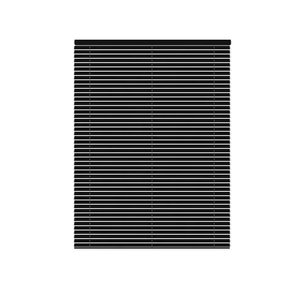 Holzjalousie 25MM – Fensterinstallation - Pure Black